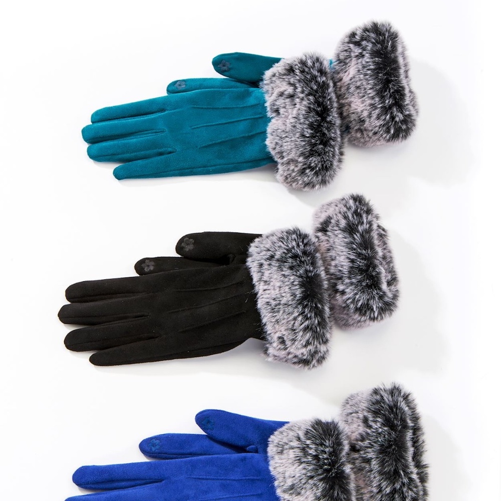 Faux Fur Texting Gloves - NEW WITH TAGS
